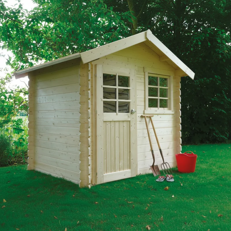Abri de jardin Laval - 2,38 x 1,98 m - sapin du Nord certifié - porte et fenêtres