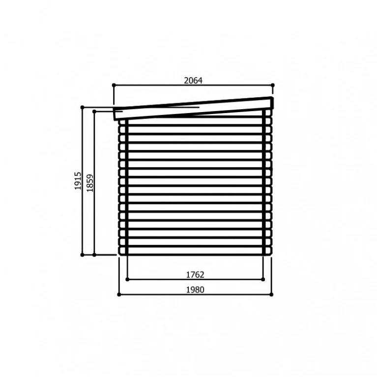 Abri de jardin Passau - 1,98 x 1,98 m - sapin du Nord certifié - toiture plate - porte simple avec fenêtre