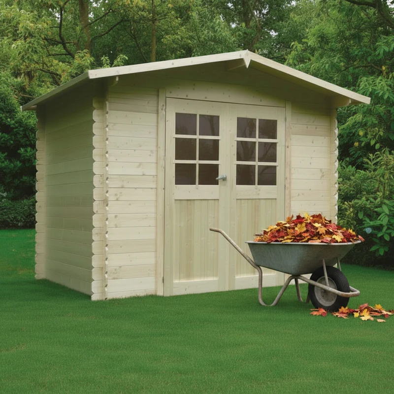 Abri de jardin Dresden - 2,48 x 1,98 m - sapin du Nord certifié - double-porte avec fenêtres