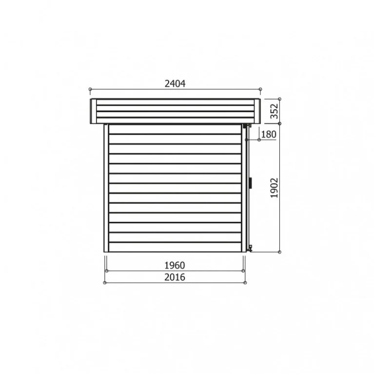 Abri de jardin Bergen - 2,43 x 2,05 m - sapin du Nord certifié - porte simple coulissante