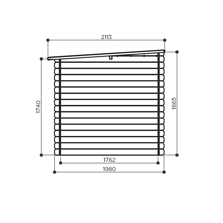 Abri de jardin Calypso - 1,98 x 1,98 m - sapin du Nord certifié - toiture plate - double-porte avec fenêtres