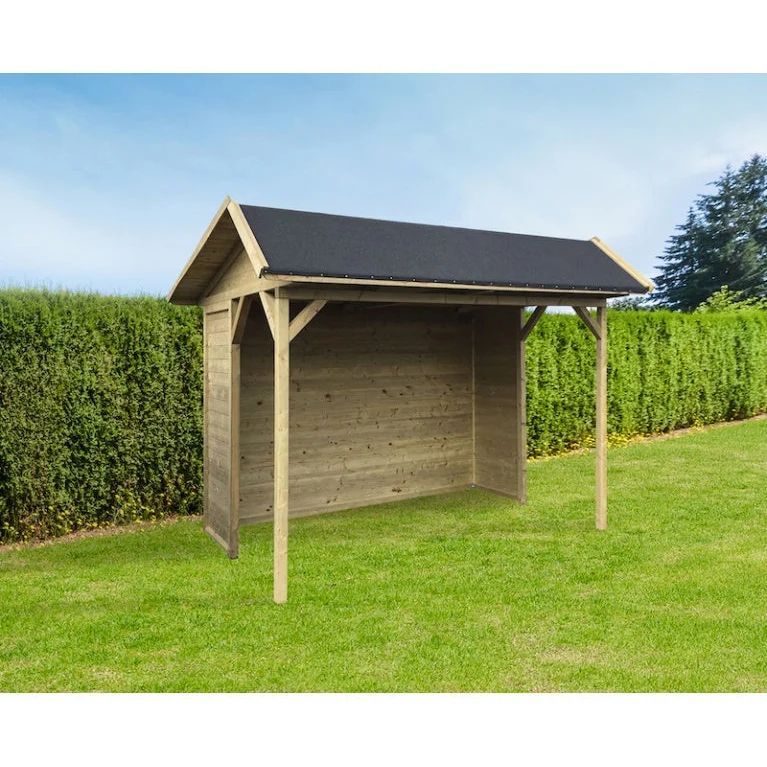 Kiosque de jardin Ronsburg en bois traité – 3,40 x 2,50 m – toit double pente roofing