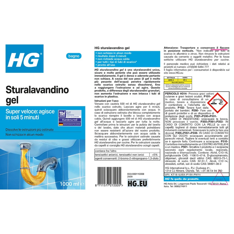 HG STURALAVANDINO GEL 1LT