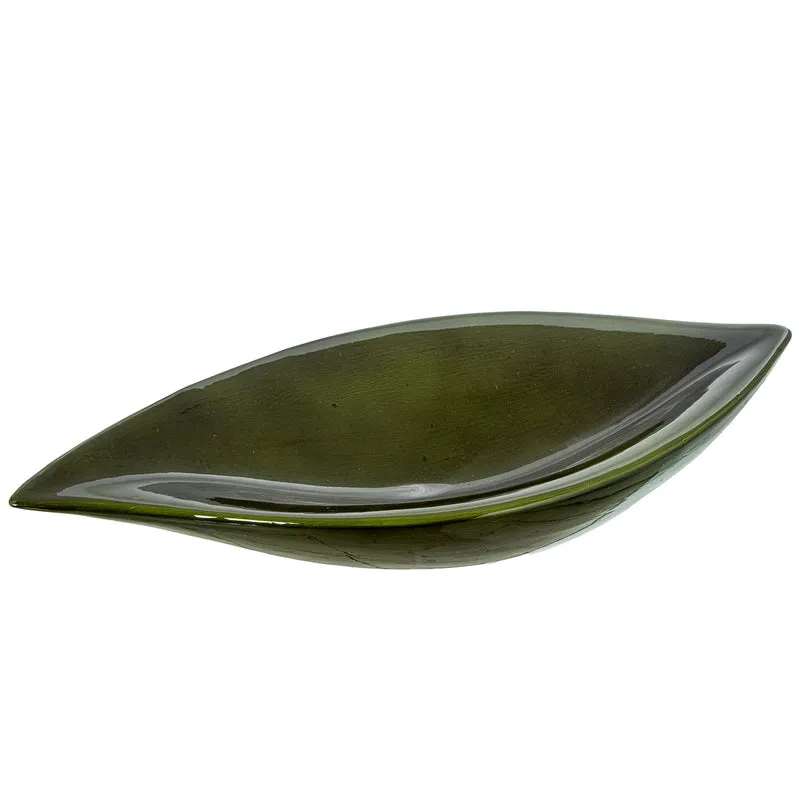 Centro Tavola in Ceramica 52x22.5cm Verde Lucido Peraga Home