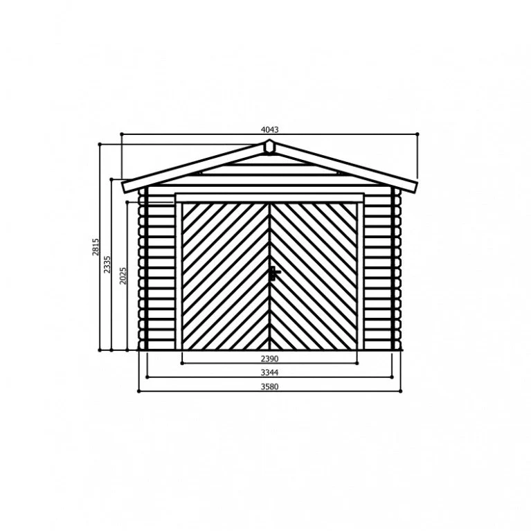 Garage en bois 18 m² – Sapin du Nord certifié – Toit double pente – Porte latérale vitrée – Montage facile - Bois imprégné