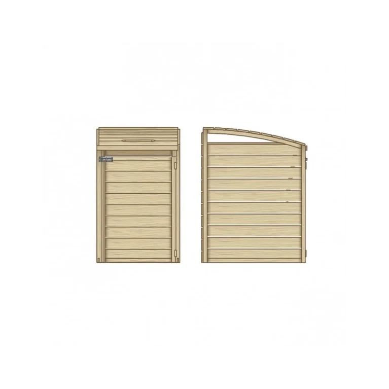 Cache-poubelle simple en bois traité – pin naturel – 0,75 x 0,95 x 1,20 m