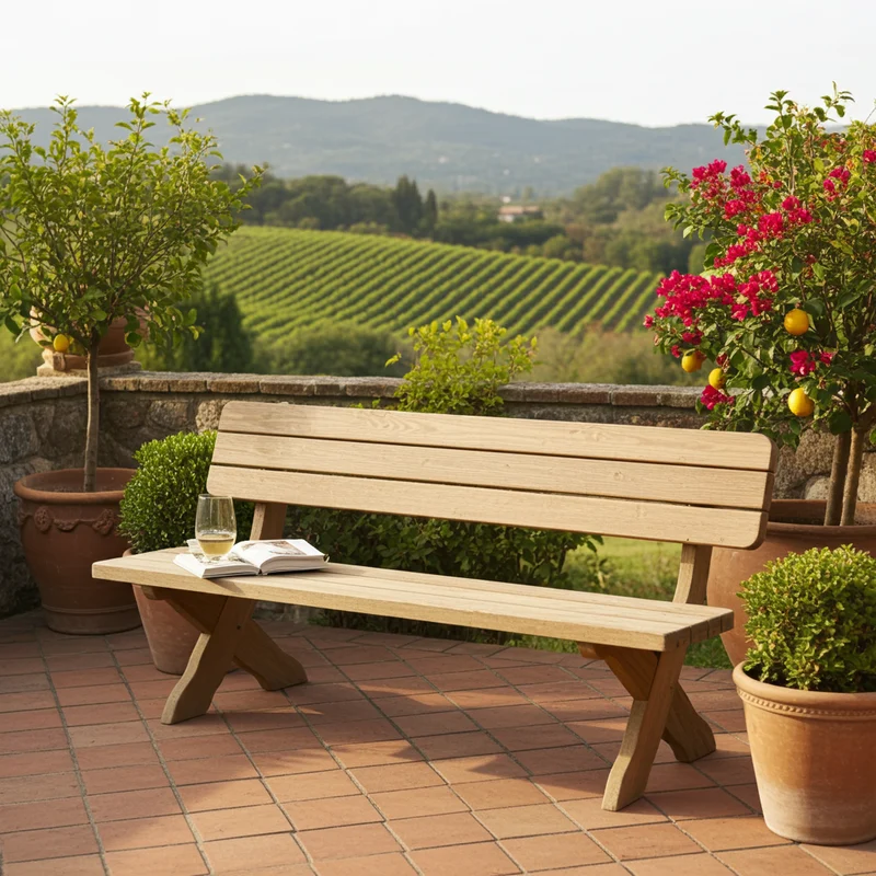 Banc de jardin en bois 180 cm – Pin sylvestre et épicéa – Traité