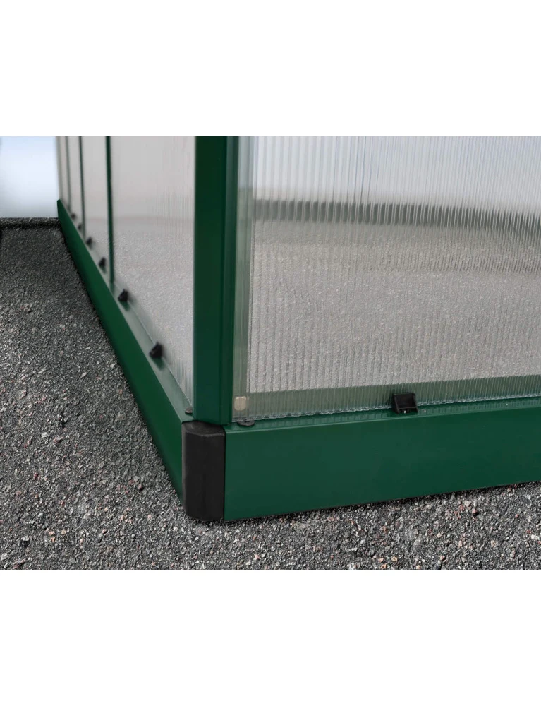 Serre de jardin Mythos 1,85 x 1,85 m verte - aluminium - fenêtre et gouttières