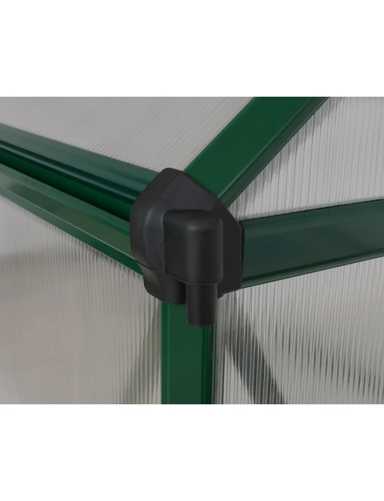 Serre de jardin Mythos 1,85 x 1,85 m verte - aluminium - fenêtre et gouttières