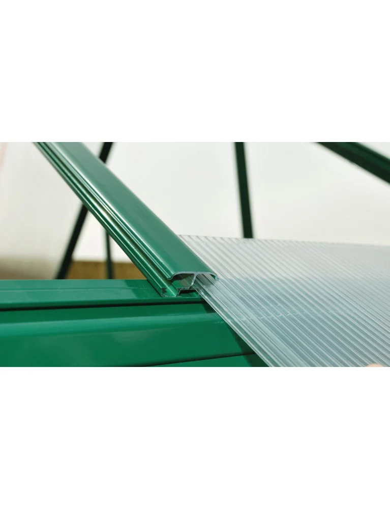 Serre de jardin Mythos 1,85 x 1,85 m verte - aluminium - fenêtre et gouttières