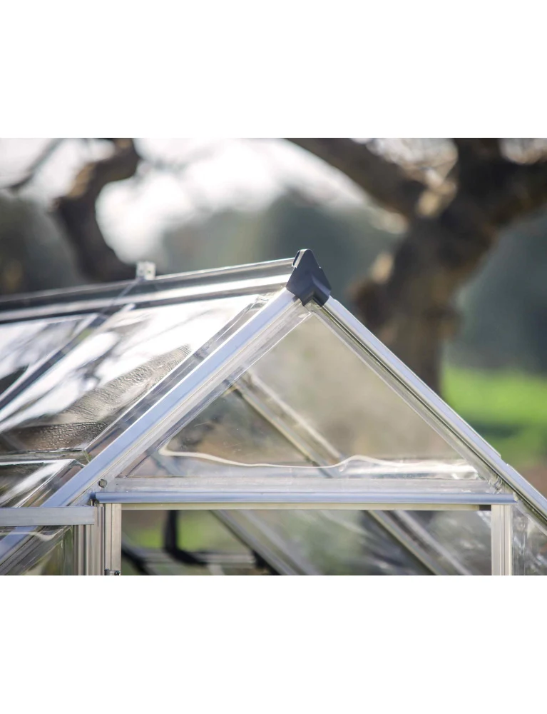 Serre de jardin Harmony 1,85 x 3,05 m silver - aluminium - fenêtre et gouttières