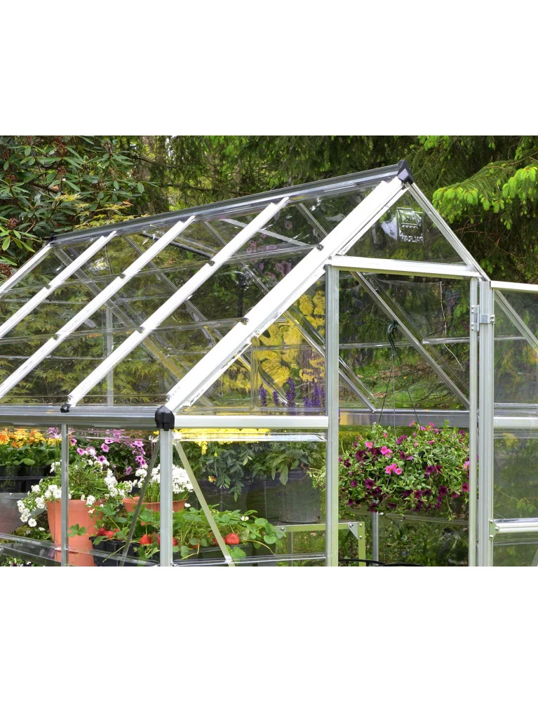 Serre de jardin Harmony 2,47 x 1,85 m Silver - aluminium - fenêtre et gouttières