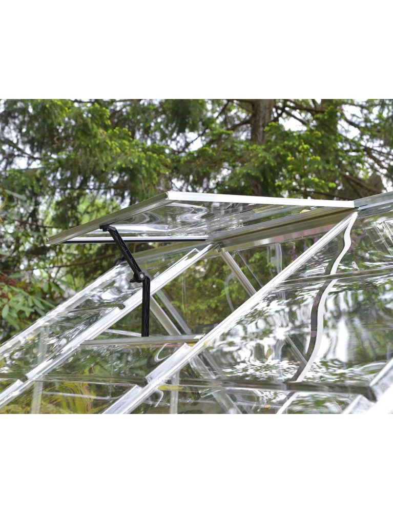 Serre de jardin Harmony 2,47 x 1,85 m Silver - aluminium - fenêtre et gouttières