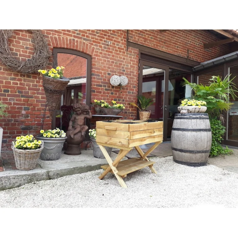 Potager sur pieds réglable 0,8 x 0,6 m / 0,8 x 1 m - géotextile et croisillons - traité autoclave