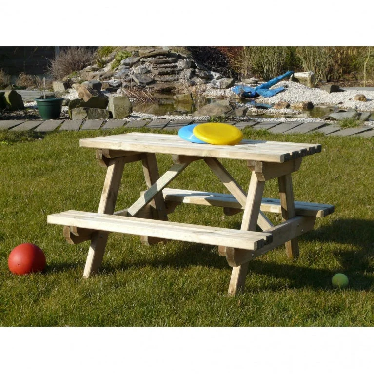 Table de pique-nique en bois pour enfants – 91 x 89 x 57 cm – pin sylvestre traité