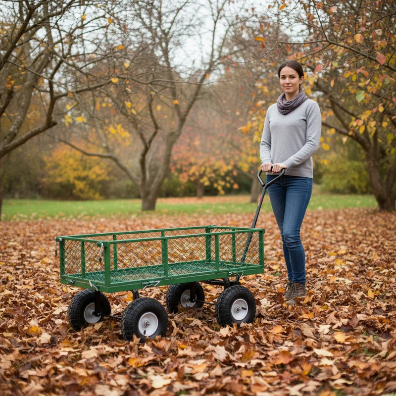 Chariot de jardin en acier - 97x 52 x 59 cm