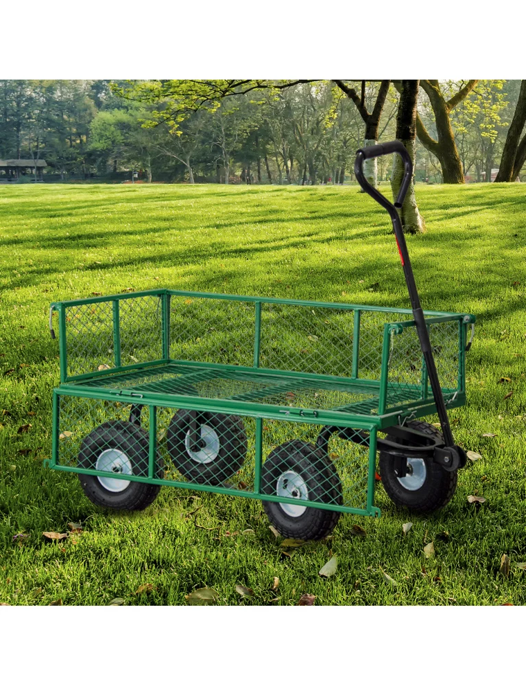 Chariot de jardin en acier - 97x 52 x 59 cm