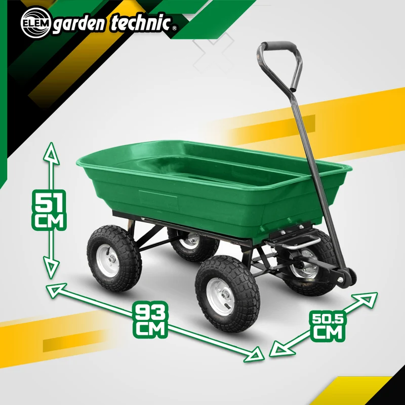 Chariot de jardin à benne basculante - 97 x 50.5 x 51 cm