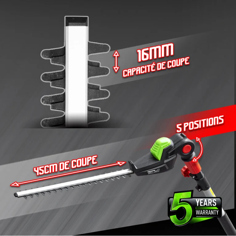 Taille-haie sur perche sur batterie 20V max - sans batterie