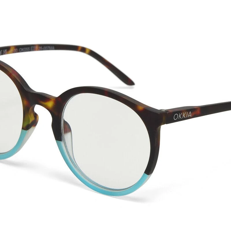 Occhiali da Lettura da Donna Modello Bologna +1.5 Havana Blu OKKIA
