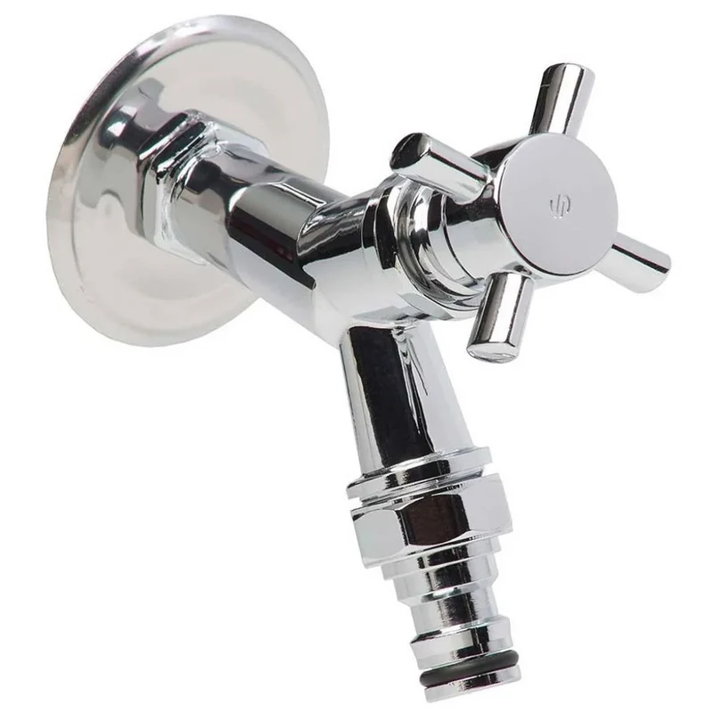 Vintage Garden Outside Tap Polished Chrome 1/2" Inch BSP Cross Head