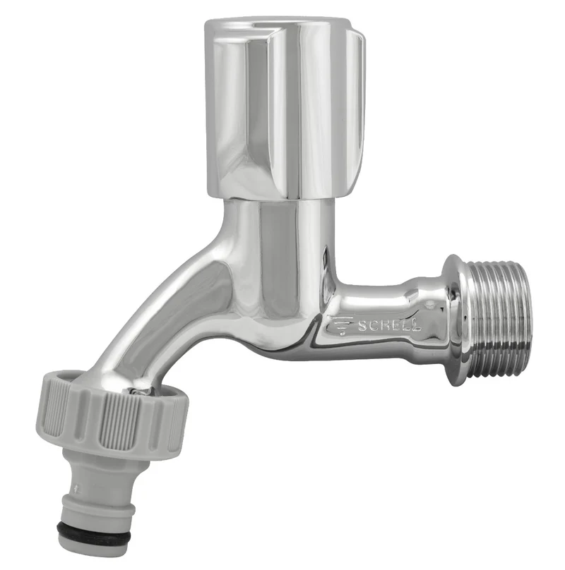 3/4 Inch Garden Tap Brass Chrome Plated Outdoor Valve Schell Quick Hose Connection
