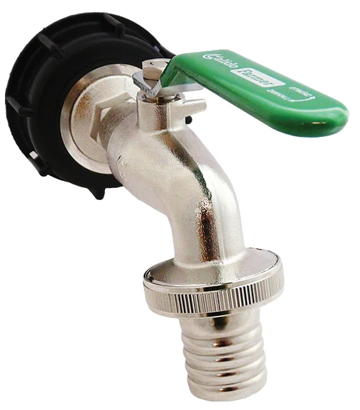 1" Inch BSP Garden Tap Outside Ball Drain Valve 55/60 Barrel Tank Connector