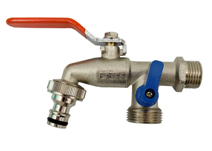 3/4 Inch Double Outlet Garden Outdoor Tap Valve Faucet Fits Hozelock