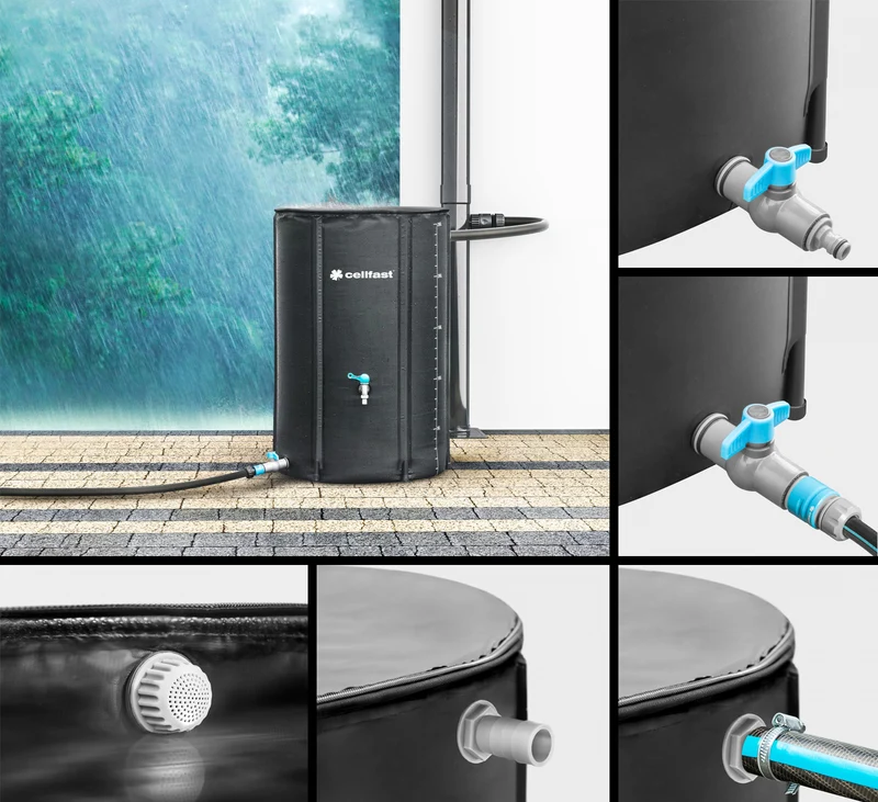 Rainwater Tank Garden Watering Collapsible Spare Water Reservoir 250l Capacity