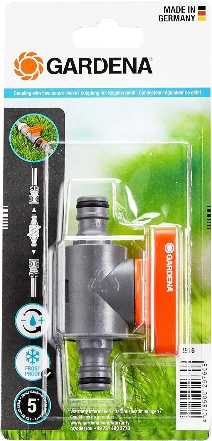 Gardena Outdoor Garden Tap Hose Flow Adjust Water Valve Garden Irrigation