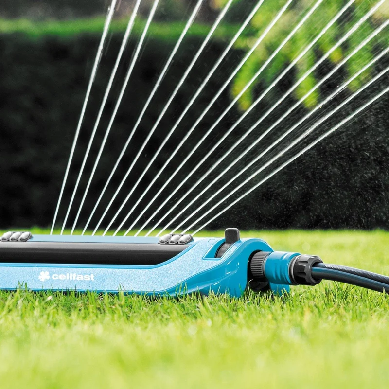 18 Hole Oscillating Hose Pipe Water Sprinkler Spray Garden Lawn Grass Flowers