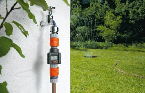 Gardena Digital Electronic Water Smart Flow Meter For Garden Hose Watering