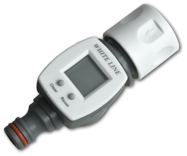 Liter/Gallon Garden Water Counter Meter with LCD Quick Connector + Adaptor