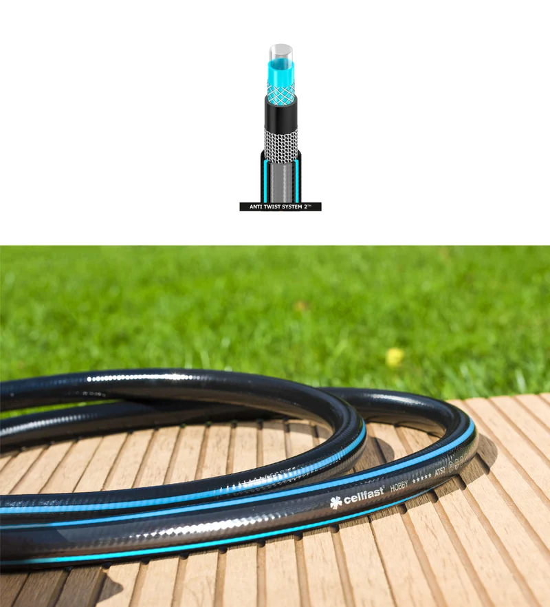 25m x 1 Inch Six Layer Garden Hose Pipe Very Strong Black