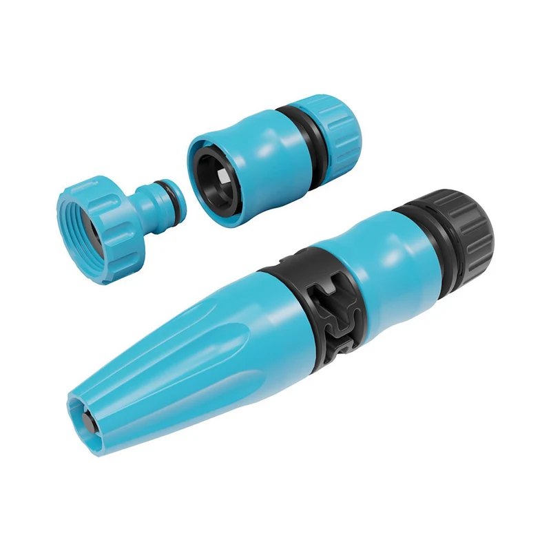 1/2 Inch Garden Plastic Spray 4 Piece Hose Connector Nozzle Set