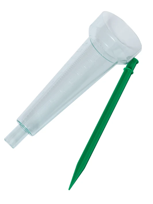 Pluviomètre de 40l/m2 corps transparents et pince de fixation