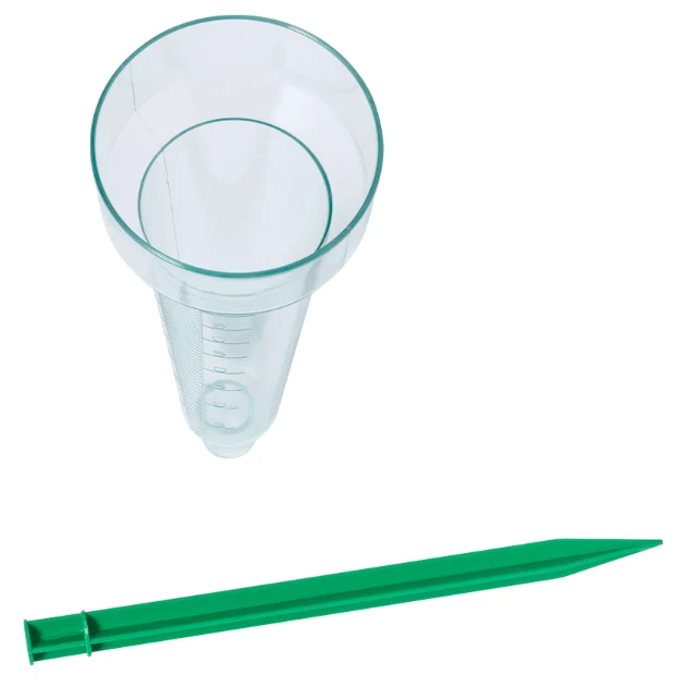 Pluviomètre de 40l/m2 corps transparents et pince de fixation