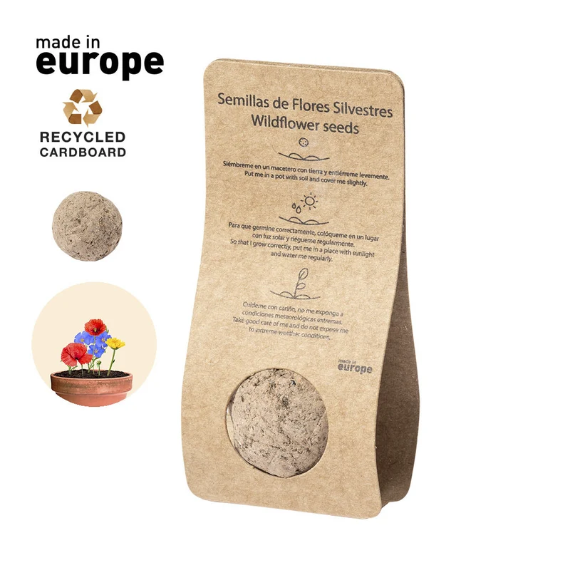 Bille de graines, présenté dans un étui en carton recyclé MUSSOX