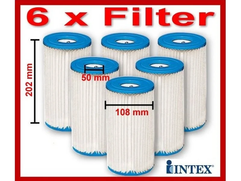 INTEX OFFERTA 6 FILTRI CARTUCCIA MOD. A 59900 29000 PER POMPA PISCINA
