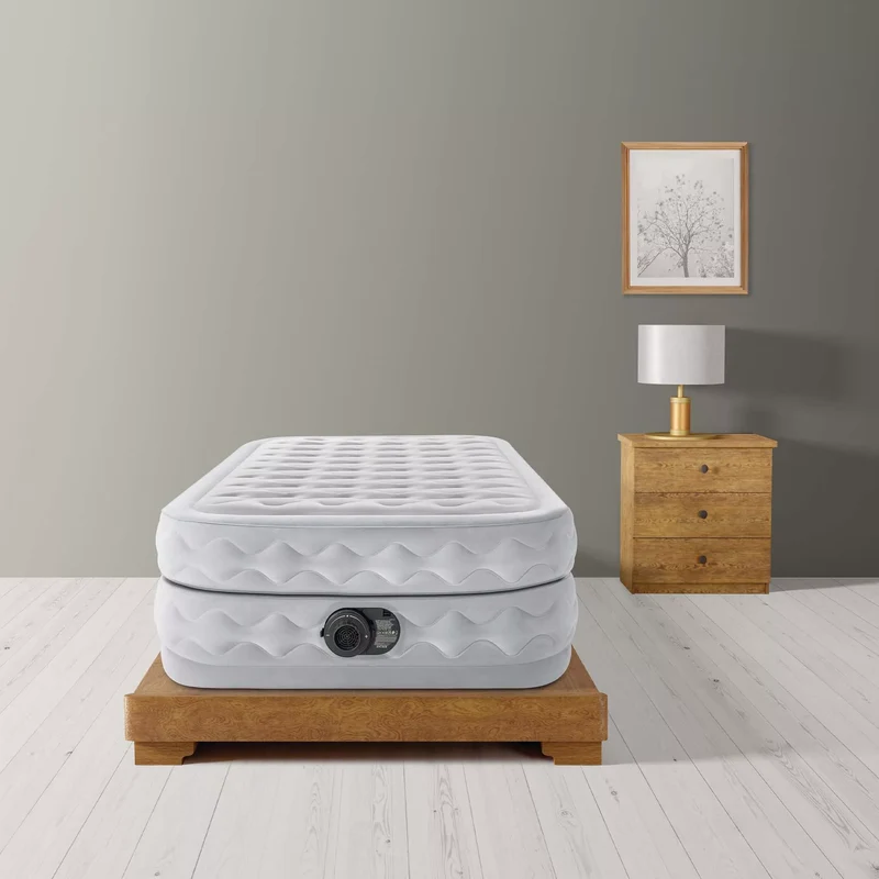 Materasso Airbed Dura-Beam Supreme Air-Flow 99cm x 191cm x 51cm Grigio Chiaro