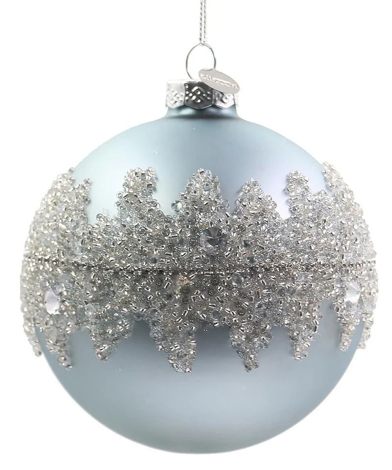 Sfera Vetro Frostlace Azzurro D10 Christmas