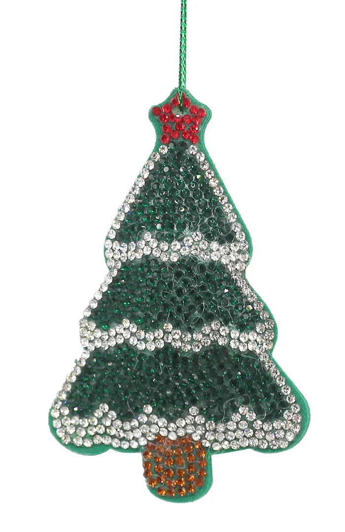 Pendaglio Jewel Pino Innevato 5,5x5,5x8,5h Verde Christmas