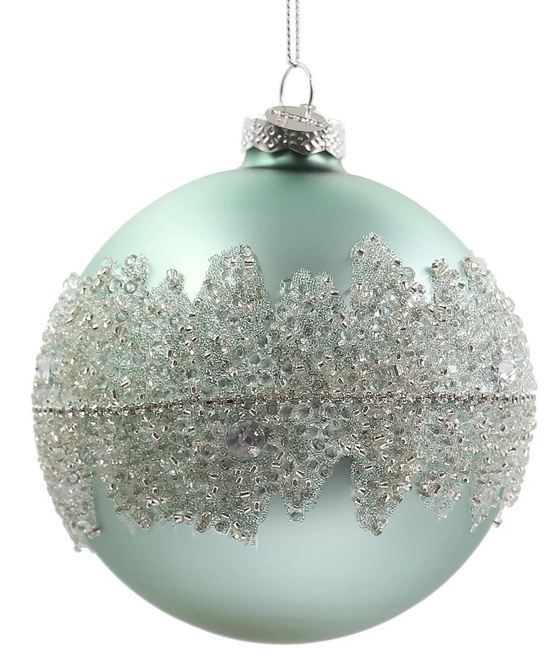 Sfera Vetro Frostlace D10 Verde Christmas