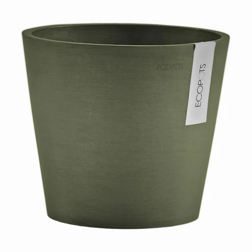 Vaso Rotondo Amsterdam D20 H17.5 cm Verde Kaki ECOPOTS