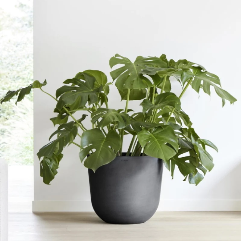 Vaso Oslo D45 H39,2 Cm Grigio Scuro Ecopots