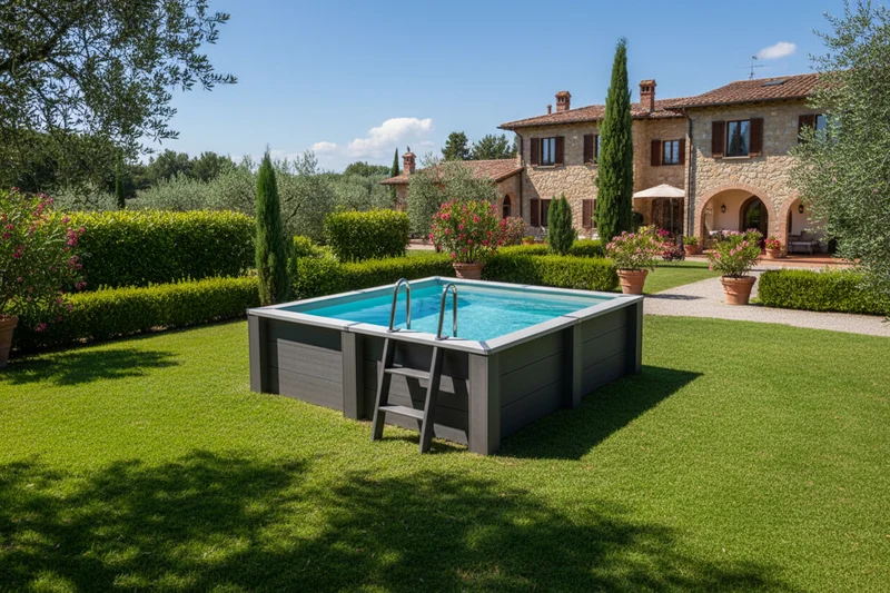 Piscina Fuori Terra Composito Avantgarde Nova Quadrata 315 X 315 X 96 CM Grigio Antracite GRE