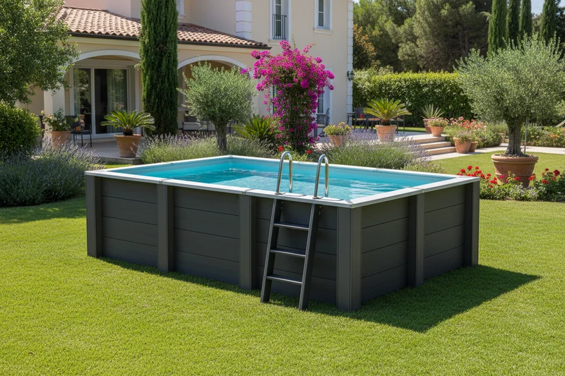Piscina Rettangolare Composito 455 x 315 x 126 cm Grigio Antracite GRE