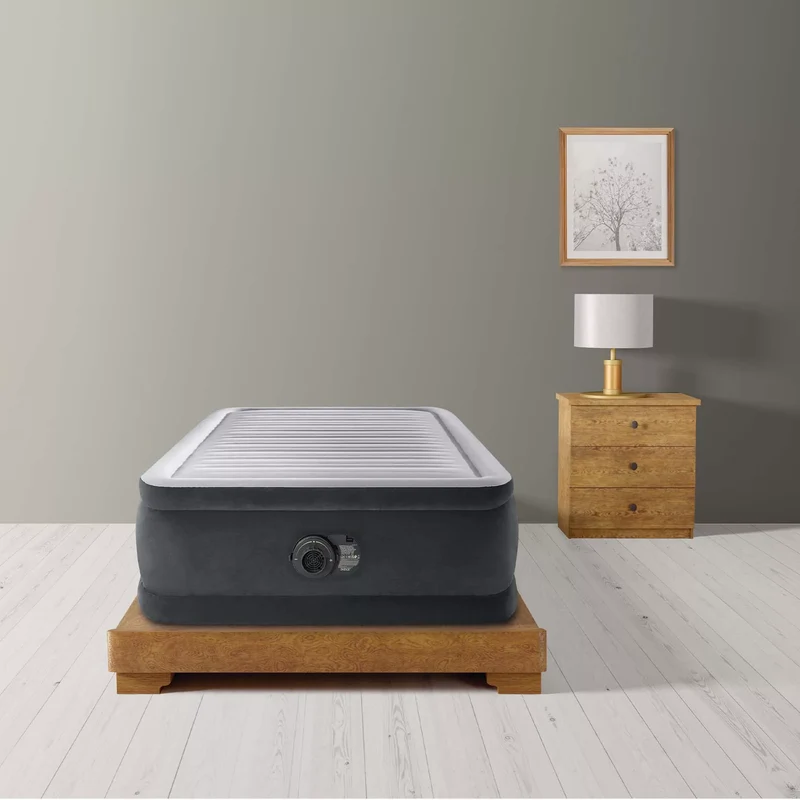 Materasso Gonfiabile Dura-Beam Comfort-Plush Elevated 99x191x46cm Grigio Chiaro Intex