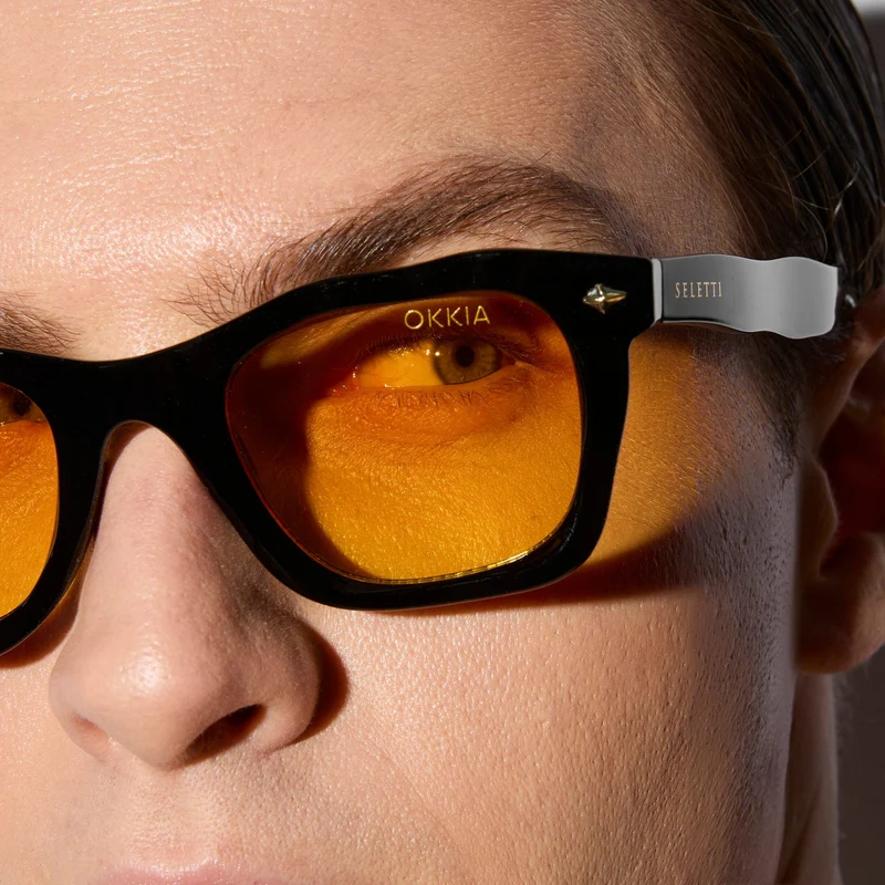 Occhiali da Sole DAKOTA Nero Lenti Giallo Gradiente SELETTI x OKKIA