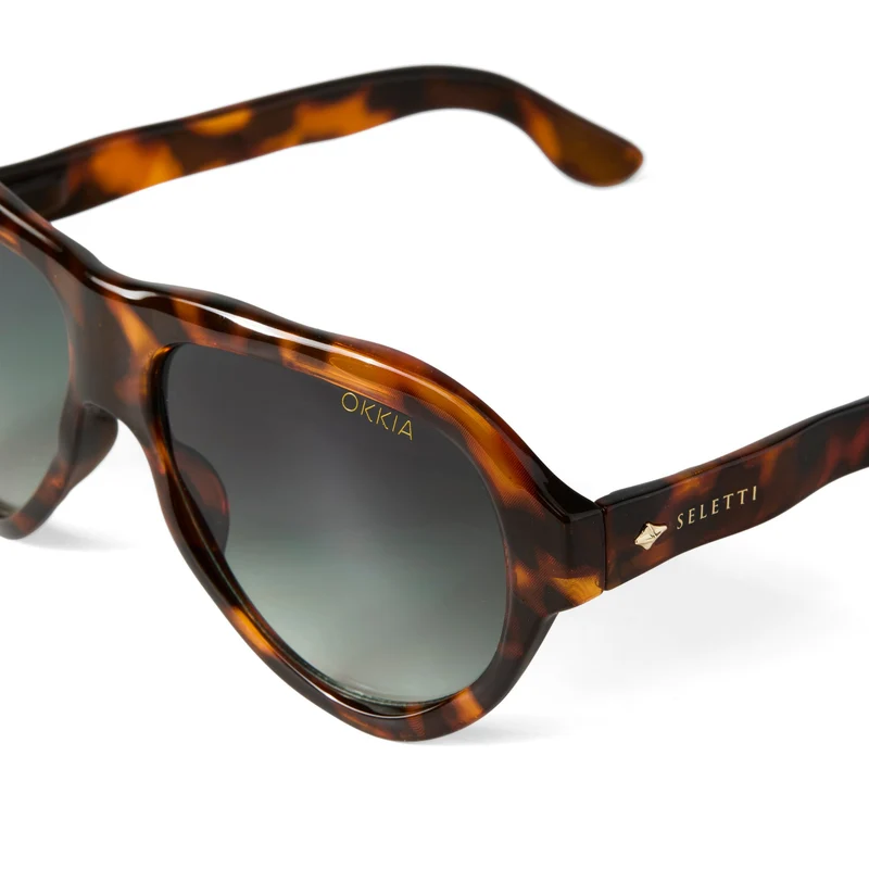 Occhiali da Sole FLORIDA Havana Classico Lente Verde Sfumato SELETTI x OKKIA